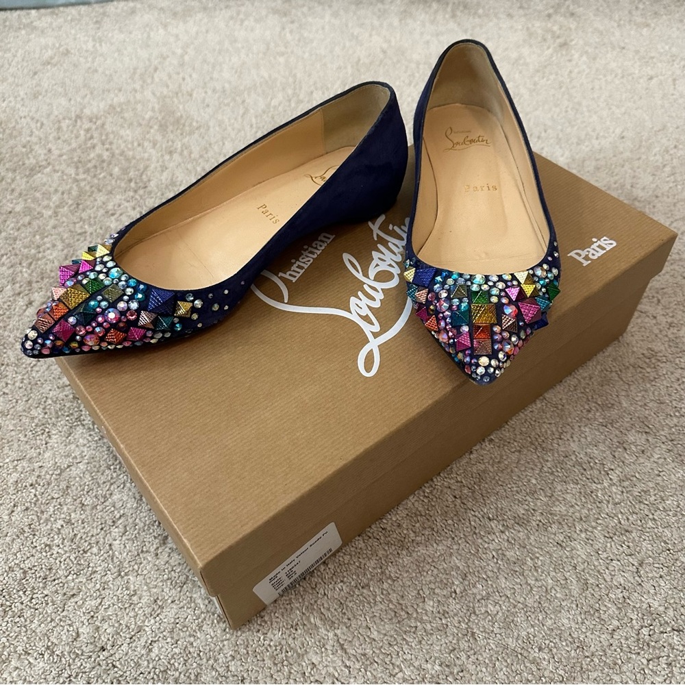 Christian Louboutin suede flats